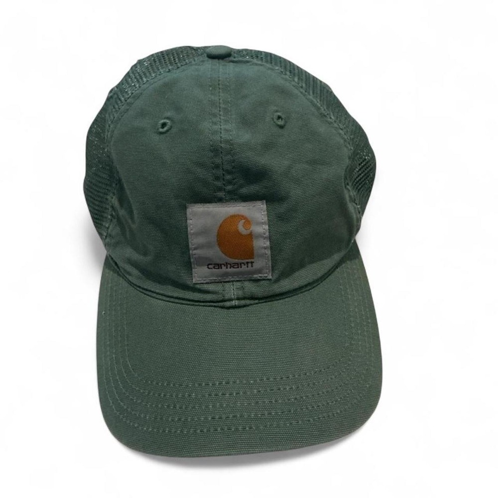 Carhartt Trucker Hat Mens OSFA Sage Green Mesh Snapback Logo Patch‎